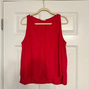 Elodie Hot Pink Sleeveless V-Neck Blouse